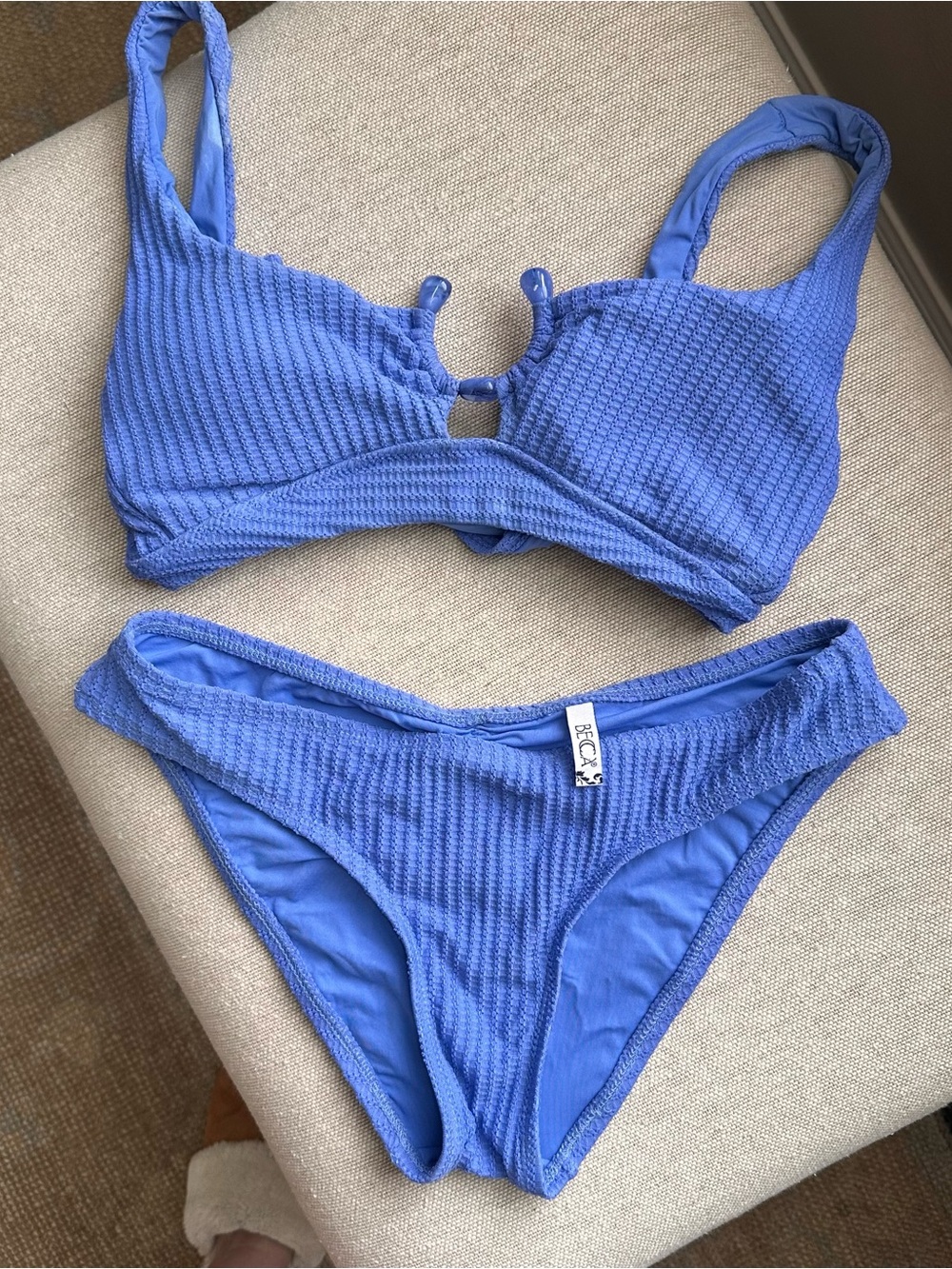Becca Purple Textured Bikini Set size small EUC